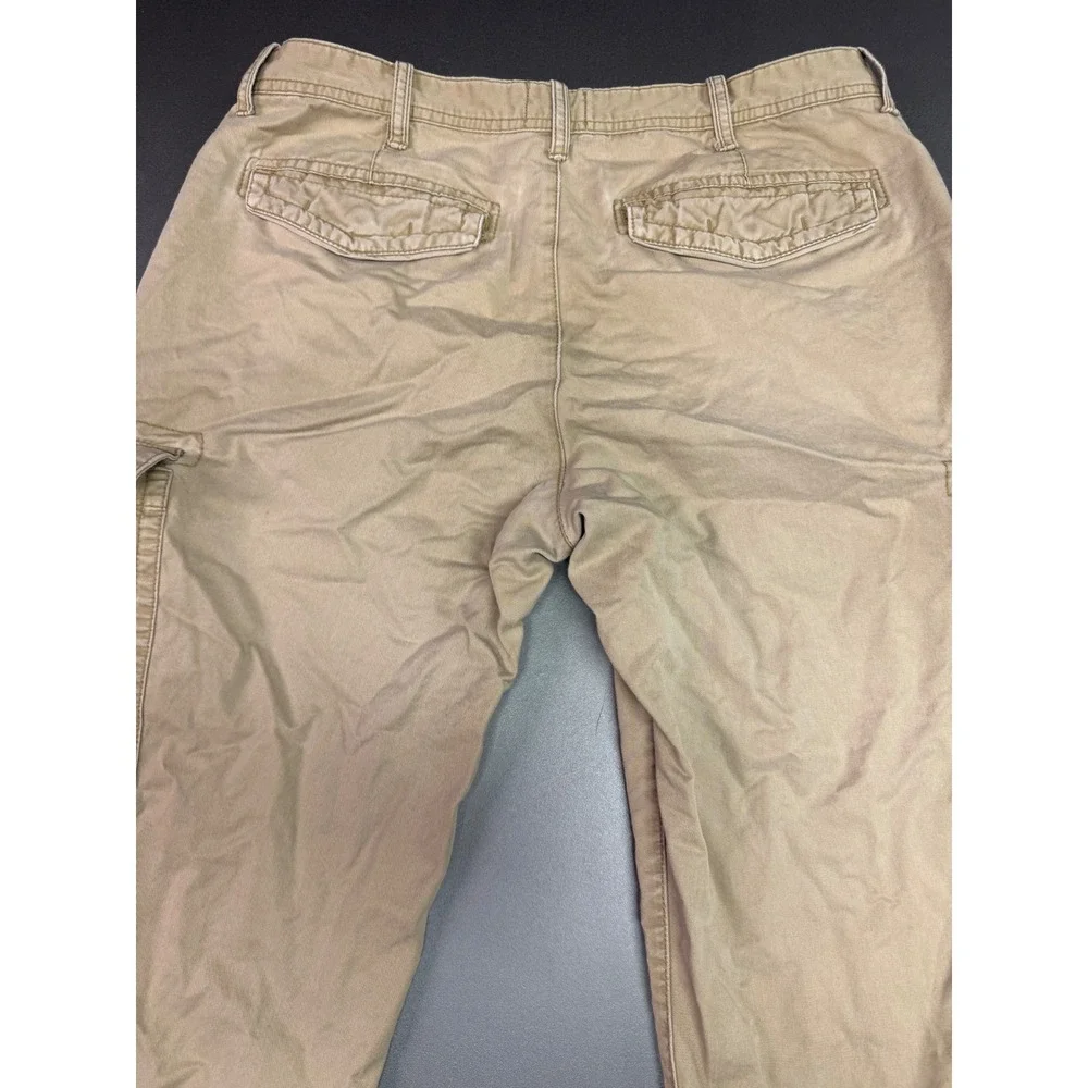St Johns Bay Mens Khaki Cargo Pants Tan Cotton Straight Leg‎ 38x32 RN93677